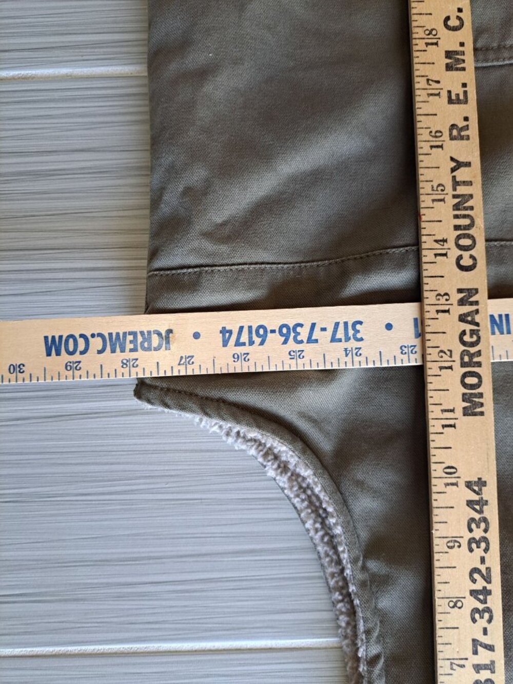 Cabelas Mens Olive Green Canvas Workwear Vest Sherpa Fleece Full Zip 2XLTall - Picture 7 of 12